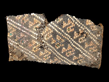 Rare Pre-Columbian Beaded Cloth, Chancy Culture, Peru. Elaborate Design using well placed stone and