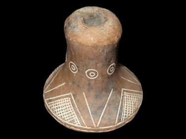 Incredible HUGE Engraved Spindle Whorl Bead, Mexico. 2 3/8" by 2 1/8". One of the Largest Examples