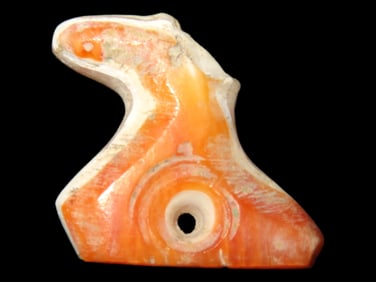 Rare Pre-Columbian Shell Bird Effigy Atlatl Spur. Mexico. Beautiful piece of well patinated