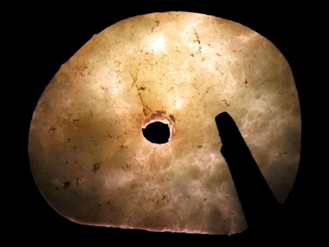 Highly Translucent Maya Jade Pendant, Guatemala, South America Maya Regions. Heavily Polished Light (1 of 7)