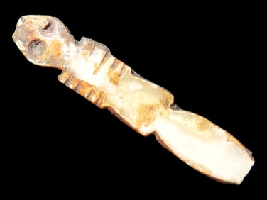 Pre-Columbian Lizard Effigy Pendant, Shell, Colima Culture, Mexico. Intricate Detailed Design, Heavy