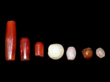Nice Lot of Translucent Carnelian Agate Tairona Culture Beads, Columbia, Beautiful Shapes & Colors,