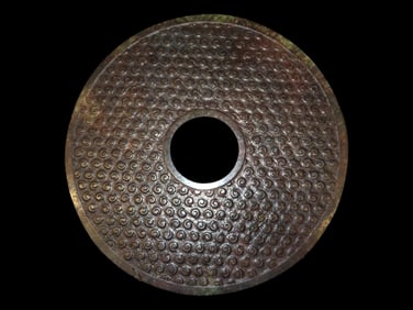 HUGE 7 7/8" Incredible Antique Chinese Hongshan Culture Jade Effigy Engraved Disc / Pendant,