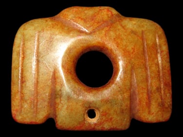 Nice Antique Chinese Hongshan Culture Jade Effigy Pendant, Hand Made Example.