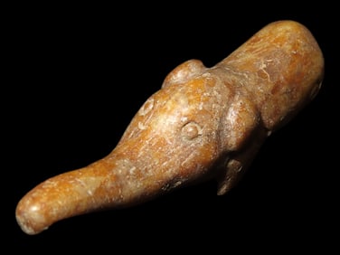 Nice Antique Chinese Hongshan Culture Jade Effigy Pendant, Hand Made Example.