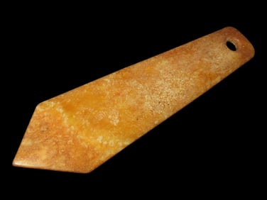 Nice Antique Chinese Hongshan Culture Jade Effigy Pendant, Hand Made Example. Highly Translucent.