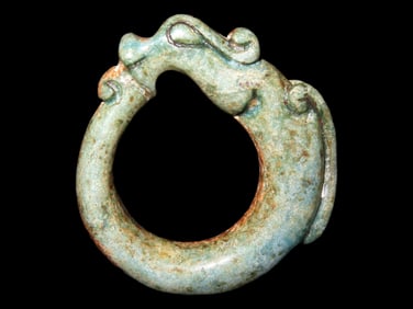 Nice Antique Chinese Hongshan Culture Jade Effigy Pendant, Hand Made Example.