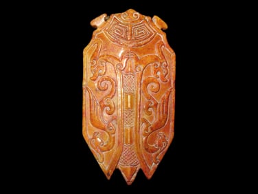 Nice Antique Chinese Hongshan Culture Jade Effigy Pendant, Hand Made Example.