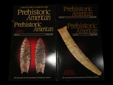 LOT OF 4 PREHISTORIC AMERICAN JOURNALS FROM THE 2000'S, TONS OF GREAT PICTURES AND ARTICLES, CLOVIS,