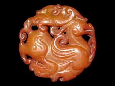 Nice Antique Chinese Hongshan Culture Jade Effigy Pendant, Hand Made Example.