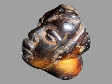 Amazing Civil Ware Era Human Effigy Pipe from Alabama, African American Design, Great Old Example