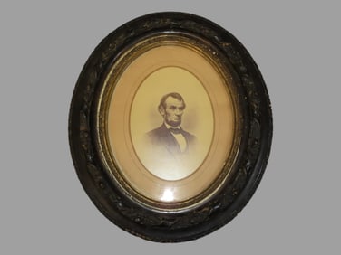Antique Early 1800's Abraham "Abe" Lincoln Photo in Original Period 19th Century Frame.  Very