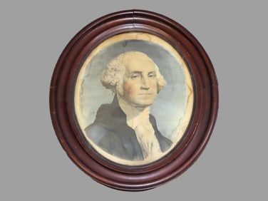 Antique 1800's George Washington Photo in Original Period 19th Century Frame. Overall dimensions are