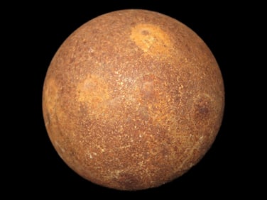 2 1/2" Cannonball found Along the Tennessee River Near Pickwick Lake, Southern Tennessee. Cannon