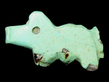 Intricate Turquoise Zuni Fetish Bead, Animal Effigy, Great Example
