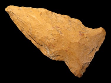 Nice 2" Rice Shallow Side Notch found in St Charles County Missouri. Beautiful Well Patinated Orange