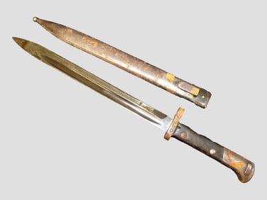 17 3/4" Civil War Era Bayonet / Scabbard. Stamped "CSZ" over "A" on the blade next to the handle.