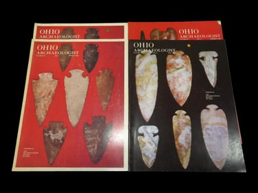 COMPLETE SET OF OHIO ARCHAEOLOGIST FROM 1982, BIRDSTONE, BANDED SLATE PENDANTS, GORGETS,