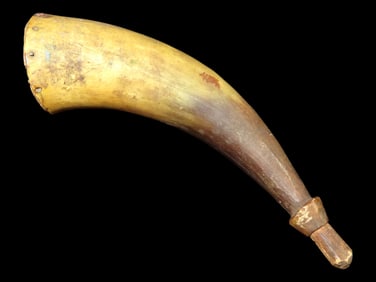 Civil War Era 6 1/2" Powder Horn, Nice Old Example with Great Age & Patina