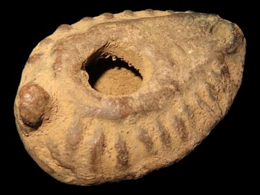 Amazing Holy land Terracotta Oil Lamp from Greece, Roman, Nice Ornate Example, 1500-3000 Year old