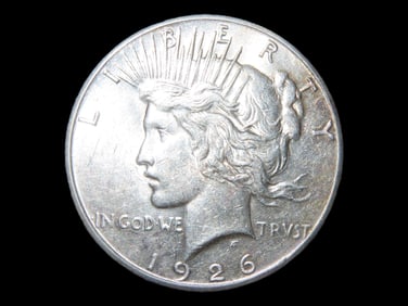 1926-S Peace Dollar, San Francisco Mint, U.S. Silver 1 Ounce Coin, Nice Condition, Amazing Details,