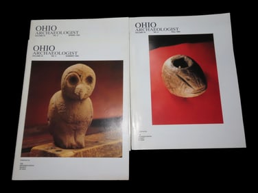 SET OF 3 OHIO ARCHAEOLOGIST FROM 1994, BIRDSTONE, BANDED SLATE PENDANTS, GORGETS, BANNERSTONES,