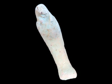 Rare Egyptian Faience Ushabti / Shabti Depicting Anubis, 4th Century BC, Great Old Example.