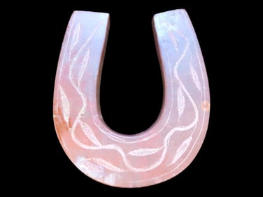 Nice Norther Plains Sioux Indian Historic Catlinite Horseshoe Carving. Late 19th century to early