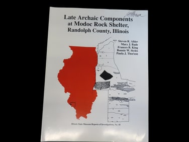 LATE ARCHAIC COMPONENTS AT MODOC ROCK SHELTER, RANDOLPH CO. ILLINOIS, 143 PAGES. FLL OF INFO &