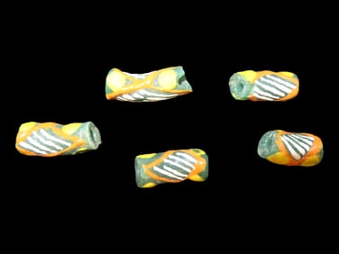 Lot of Large Colorful Mosaic Millefiori Trade Beads, Africa