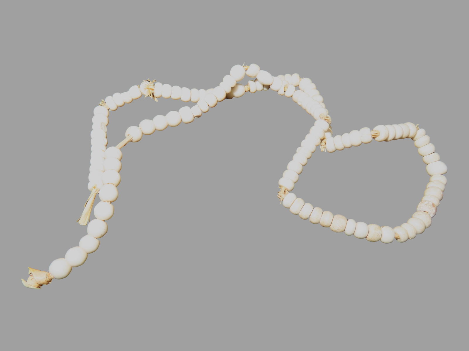17" Strand of White Glass Trade Beads: 17" Strand of White Glass Trade Beads