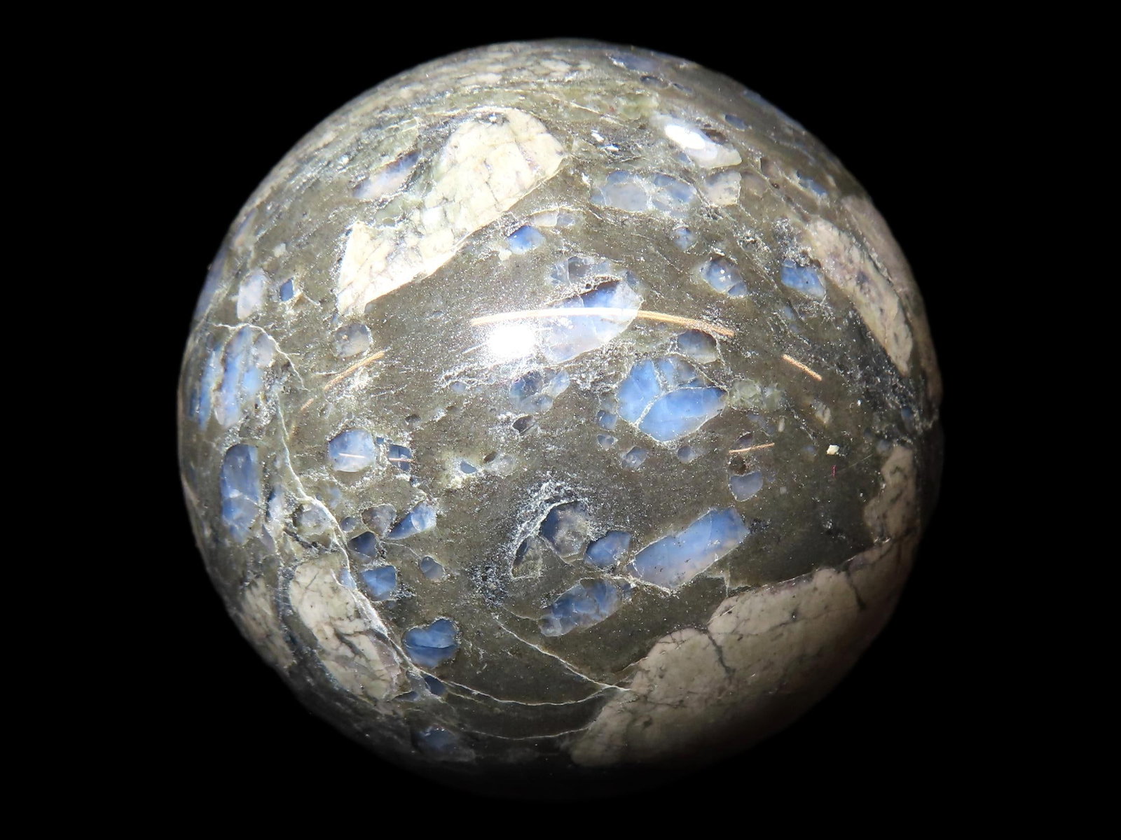 Large 2 1/4" Colorful Stone Sphere, Highly Polished natural Stone (1 of 3)