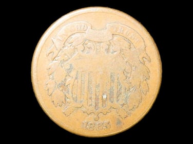 1865 Civil War era Two Cent Coin, Great Condition, 2 Cents Obsolete U.S. Coins, United States