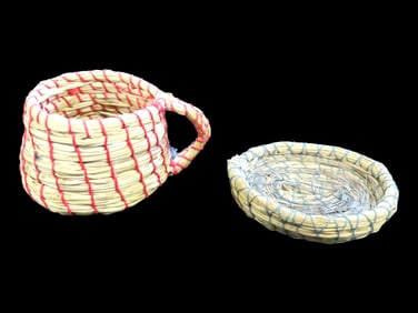 Pair of Miniature Antique Pima Baskets