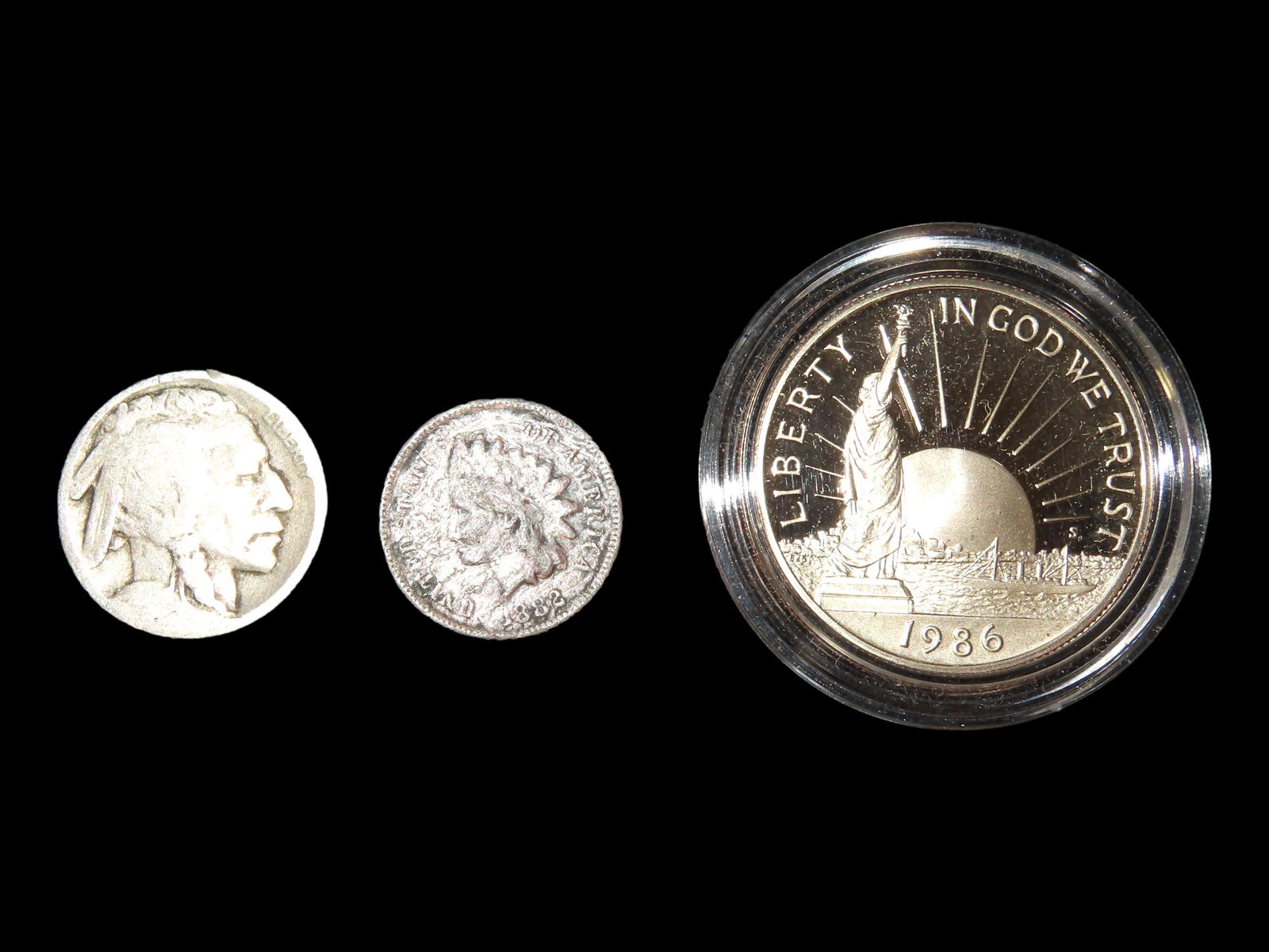 Ellis Island Half Dollar, Indian Cent, & Buffalo Nickel, 1986 Commemorative, BU, UNC, Great Vintage (1 of 7)