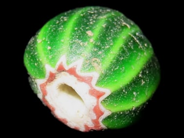 Nice Watermelon Trade Bead out of an old New York Collection. Chevron, multi Layer Bead. Excellent