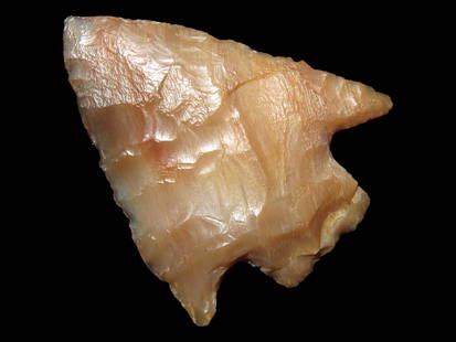 Beautiful Agatized Petrified Wood Corner Notch, Lincoln County Colorado, Indian Arrowhead, Artifact: Beautiful Agatized Petrified Wood Corner Notch, Lincoln County Colorado, Indian Arrowhead, Artifact
