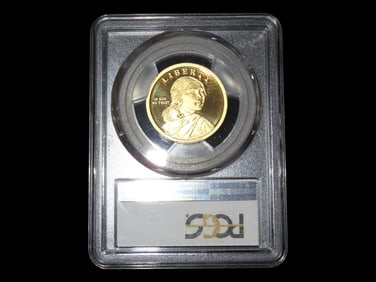 HIGH GRADE Proof 69 Deep Cameo PCGS Slabbed & Graded 2011-S Sacagawea $1 Dollar U.S. Gold Colored