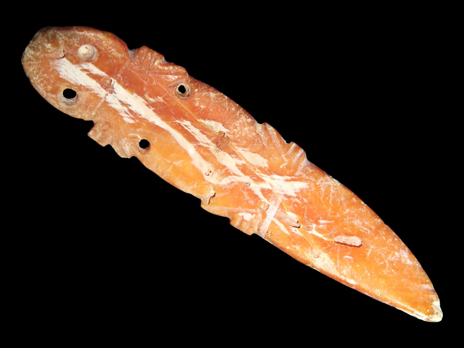 2 1/8" Peruvian Pre Columbian Shell Effigy Pendant (1 of 6)