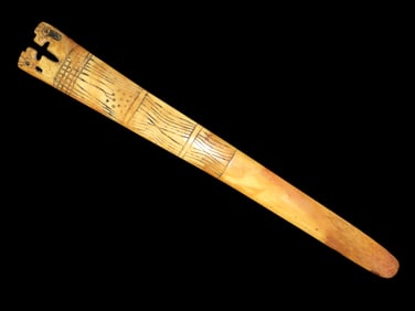 9" Engraved Pre Columbian Bone