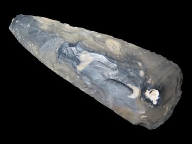 6 5/8" Pre-Columbian Very Colorful Flint Tool From Guatemala