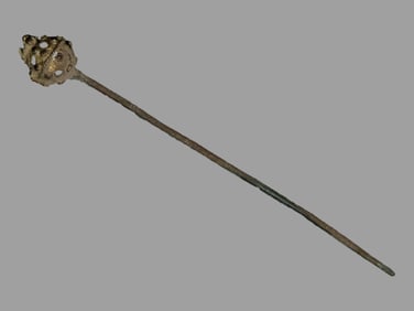 4 1/4" Pre-Columbian Chimu Gilt Copper Shawl Pin