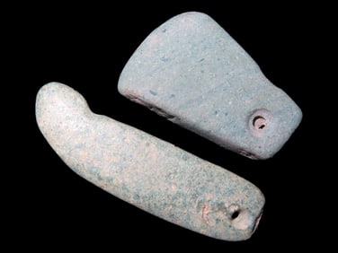 Set of 2 Pre-Columbian Jade Pendants