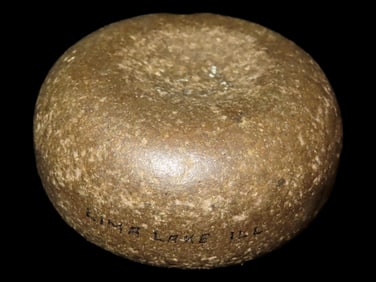 3" Discoidal, Motley COA, Found in Adams Co. Illinois near Lima Lake