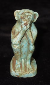 2 1/4" Antique Egyptian Pendant Depicting "Thoth" - the ancient Egyptian god of wisdom, knowledge,
