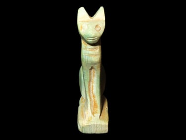 1 5/8" Antique Egyptian Pendant Depicting "Bastet"- The Cat- the ancient Egyptian goddess of
