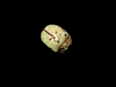 1/2" Antique Egyptian Scarab Bead, Inscribed with the "Key of Life"