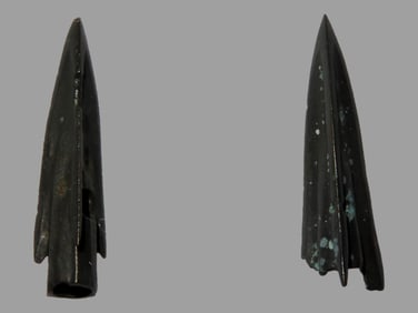 Lot of 2 Ancient Scythian Bronze Arrowheads, 7th to 3rd Century BCE, with COA from Lost