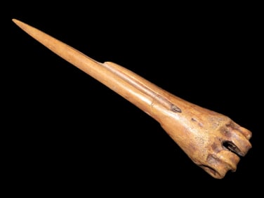 5 1/2" Bone Awl, Broken and Reglued Found at the Black Earth Site in Saline Co. Illinois by Glenn