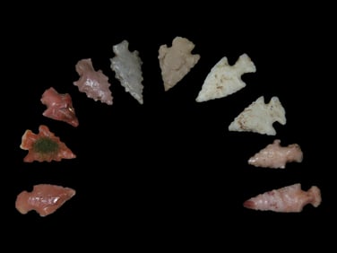 Grouping of 10 Bird Points found in Southern Illinois
